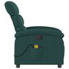 vidaXL Fauteuil de massage inclinable Vert foncé Tissu