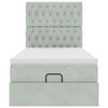 vidaXL Cadre de lit ottoman et matelas gris clair 90x190 cm velours