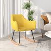 vidaXL Chaise &agrave; bascule Jaune moutarde Tissu