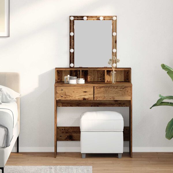 vidaXL Coiffeuse Bois Ancien 80 x 41 x 144,5 cm Bois d'ing&eacute;nierie