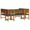 vidaXL Ensemble de banc de jardin 5 pcs Marron Bois d'Acacia Massif