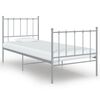 vidaXL Cadre de lit sans matelas gris m&eacute;tal 90x200 cm
