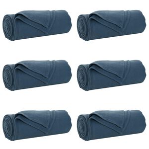 vidaXL Couvertures &agrave; jeter 6 pc Bleu marine 200 x 150 cm 2.52 kg