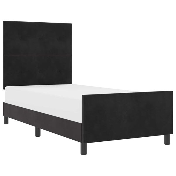 vidaXL Lit &agrave; ressorts avec t&ecirc;te de lit Noir 80 x 200 cm Velours