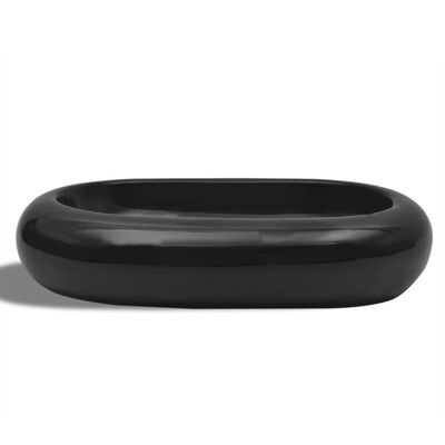 Vasque ovale céramique Noir pour salle de bain