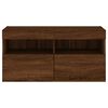 vidaXL Meuble TV mural avec lumi&egrave;res LED ch&ecirc;ne marron 80x30x40 cm