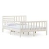 vidaXL Cadre de lit sans matelas blanc bois massif 140x200 cm