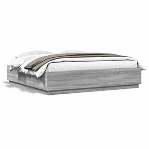 vidaXL Cadre de lit sans matelas sonoma gris 200x200 cm