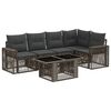 vidaXL Ensemble de canap&eacute; de jardin 6 pc Gris et Gris fonc&eacute; polyrotin