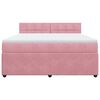 vidaXL Sommier &agrave; lattes de lit avec matelas Rose 180x200 cm Velours
