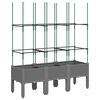 vidaXL Jardini&egrave;re avec treillis Gris clair 120x40x142,5 cm PP