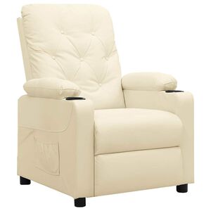 vidaXL Fauteuil inclinable Cr&egrave;me Similicuir
