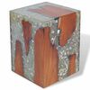 vidaXL Tabouret Bois de teck massif et r&eacute;sine