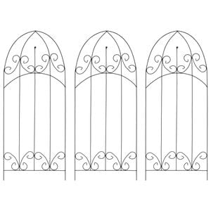 vidaXL Supports pour plantes grimpantes 3 pcs Noir 40x100 cm Fer