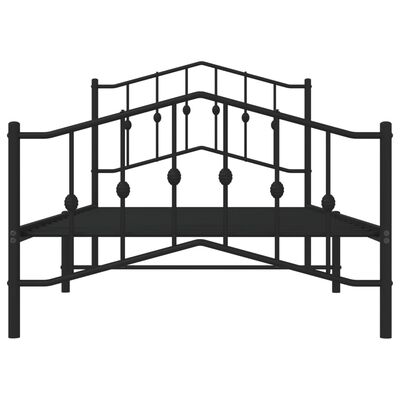 vidaXL Cadre de lit métal sans matelas avec pied de lit noir 100x190cm