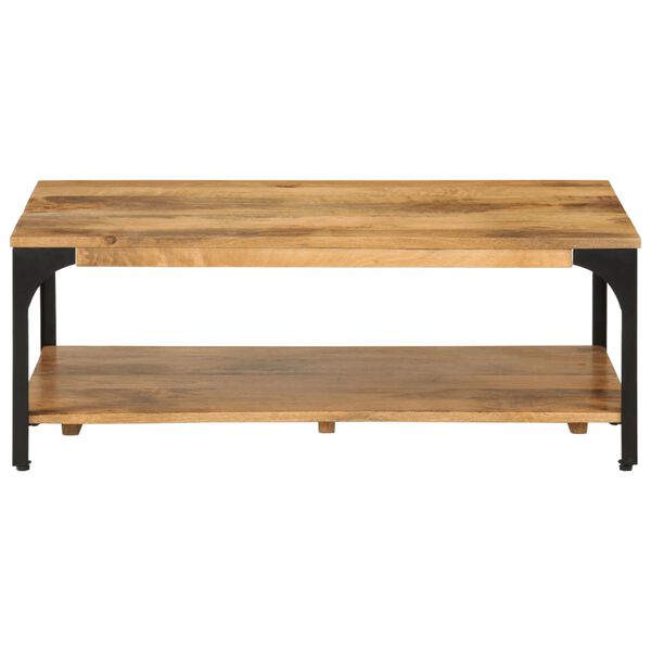 vidaXL Table basse 2 niveaux 100x55x38cm bois manguier massif et acier