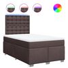 vidaXL Sommier &agrave; lattes de lit et matelas marron fonc&eacute; 120x190cm tissu