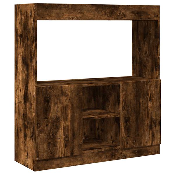 vidaXL Buffet haut ch&ecirc;ne fum&eacute; 92x33x100 cm bois d'ing&eacute;nierie