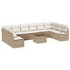 vidaXL Ensemble de canap&eacute; de jardin 11 pc Beige et cr&egrave;me polyrotin