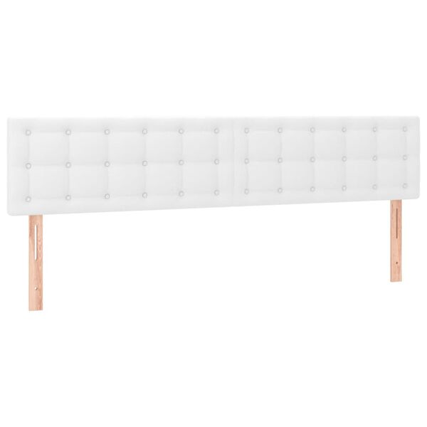 vidaXL T&ecirc;tes de lit Blanc 160x5x78/88 cm Similicuir