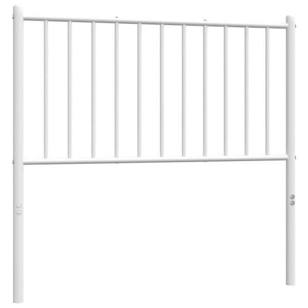 vidaXL T&ecirc;te de lit de remplacement m&eacute;tal blanc 90 cm