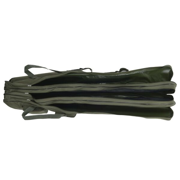 vidaXL Sac de canne &agrave; p&ecirc;che vert fonc&eacute; 160 cm tissu oxford