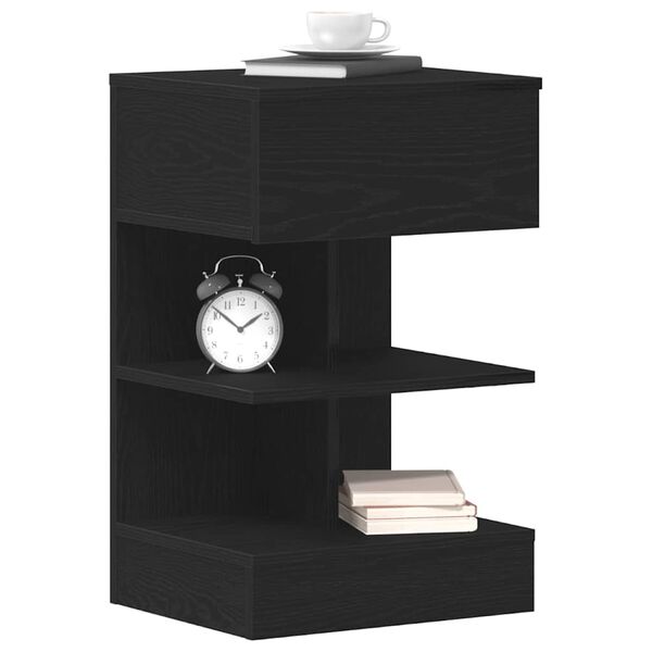 vidaXL Cabinet de chevet Ch&ecirc;ne noir 40 x 35 x 65 cm Bois d'ing&eacute;nierie