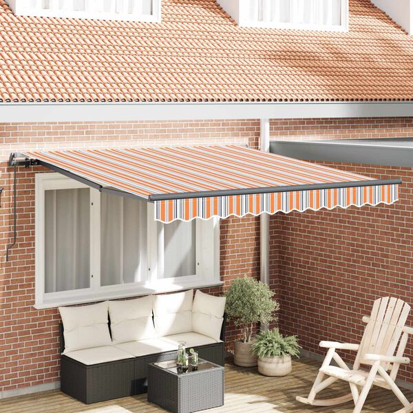 vidaXL Auvent R&eacute;tractable Multicolore 350 x 250 cm Polyester et Acier