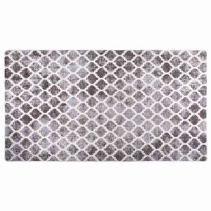 vidaXL Tapis lavable 190x300 cm gris et blanc