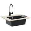 vidaXL &Eacute;vier Noir 530 x 460 mm 80% Quartz et 20% R&eacute;sine