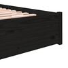 vidaXL Cadre de lit sans matelas noir bois massif 120x190 cm