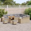 vidaXL Ensemble de canapé de jardin 12 pcs Beige polyrotin