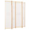 vidaXL Cloison de séparation 4 panneaux Crème 160x170x4 cm Tissu