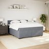vidaXL Sommier &agrave; lattes de lit et matelas Gris fonc&eacute; 180x200cm Velours