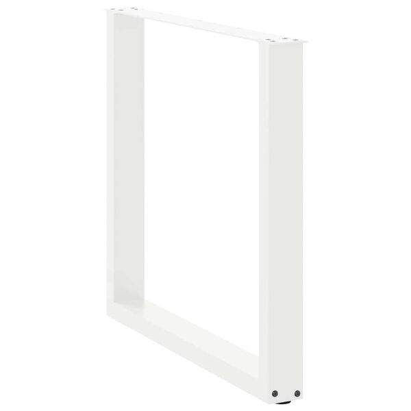 vidaXL Pieds de table à manger en U 2 pièces Blanc 90 x (72-73) cm Acier