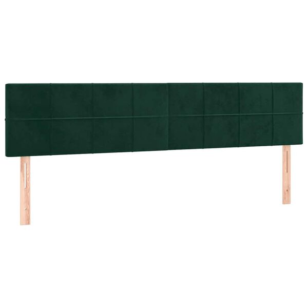 vidaXL T&ecirc;tes de lit 2 pcs Vert fonc&eacute; 100x5x78/88 cm Velours
