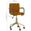 vidaXL Chaise pivotante de salle &agrave; manger Marron Velours