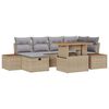 vidaXL Ensemble de canap&eacute; de jardin 7 pc Beige polyrotin