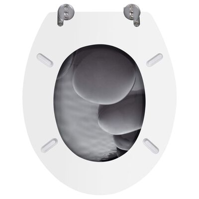 vidaXL Sièges de toilette avec couvercles 2 pcs MDF Pierres