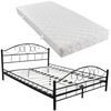 vidaXL Lit avec matelas Noir M&eacute;tal 180 x 200 cm