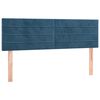 vidaXL Sommier &agrave; lattes de lit et matelas Bleu fonc&eacute; 140x190cm Velours