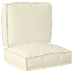 vidaXL Set de coussins de palette 2 pcs Cr&egrave;me Tissu Oxford