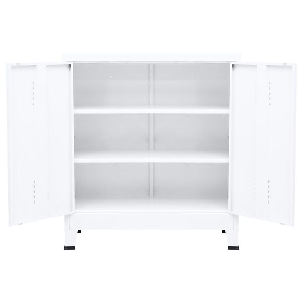 vidaXL Coffre de rangement industriel Blanc 90x40x100 cm Acier