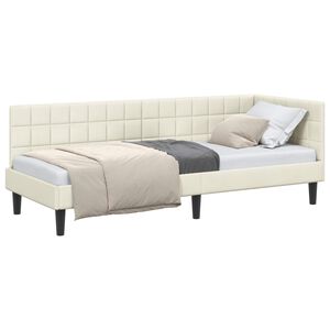 vidaXL Cadre de lit d'angle Cr&egrave;me 80 x 200 cm Velours