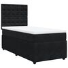 vidaXL Sommier &agrave; lattes de lit et matelas Noir 80x200 cm Velours