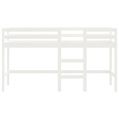 vidaXL Lit mezzanine enfants échelle blanc 90x200 cm bois pin massif