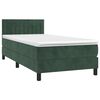 vidaXL Sommier &agrave; lattes de lit et matelas Vert fonc&eacute; 80x200 cm Velours