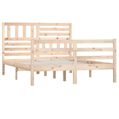 vidaXL Cadre de lit sans matelas 135x190 cm bois massif