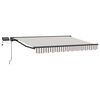 vidaXL Cadre de store manuel avec LEDs Gris clair et blanc 4 &times; 3 m