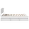vidaXL Cadre de lit avec t&ecirc;te de lit Blanc 200 x 200 cm Pin massif